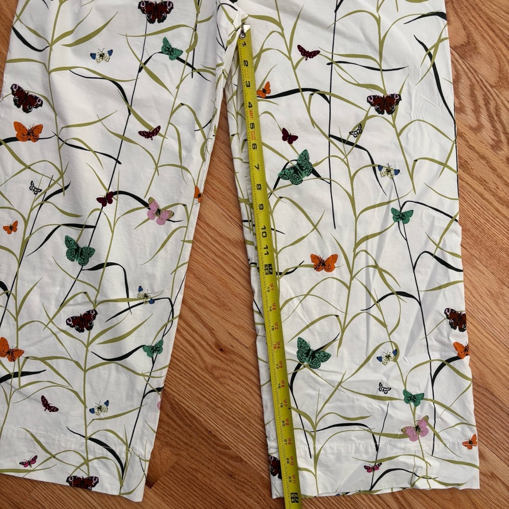 Anthropologie Maeve The Colette Butterfly Print High Rise Wide Leg Crop Pants 30 - Picture 11 of 12